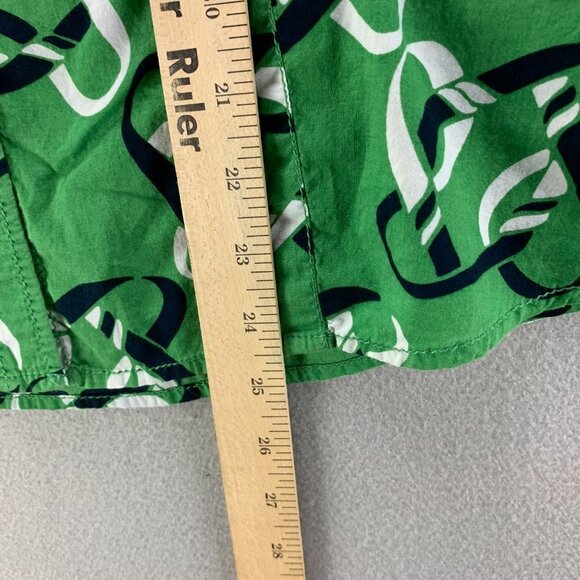 Liz Claiborne Womens Shirt Large Green Blue Button Up‎ Lightweight Nautical - Picture 8 of 12